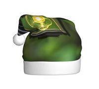 CPyuqw Cappello natalizio per adulti, unisex, con stampa di lucciole e lanterne, caldo copricapo per le vacanze