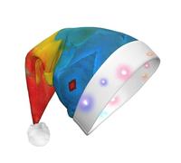 CPyuqw Cappello natalizio unisex con stampa a LED con piume di pappagallo, cappello da Babbo Natale per feste invernali, vacanze e uso quotidiano