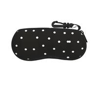 CPyuqw Custodia per occhiali con stampa di cane, custodia protettiva per occhiali con cerniera morbida, per donne e uomini, graziosa custodia portatile, Dot nero e bianco., Taglia unica