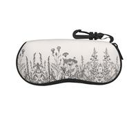 CPyuqw Custodia protettiva per occhiali con stampa vecchia targa, morbida cerniera per occhiali da vista per donne e uomini, graziosa borsa portatile, Incisione botanica con erbe floreali, Taglia