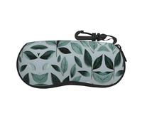 CPyuqw Custodia protettiva per occhiali con stampa vecchia targa, morbida cerniera per occhiali da vista per donne e uomini, graziosa borsa portatile, Foglia Menta, Taglia unica