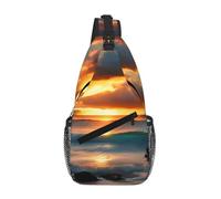 CPyuqw Durable Happy St Patrick's Day Print Cross Chest Bag - Zaino unisex con cerniere multiple, perfetto per escursioni e uso casual, Spiaggia Maui Hawaii Tramonto Mare Onde Nuvole, Taglia unica