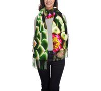 CPyuqw Elegante sciarpa con stampa di porcellini d'India, scialle con frange per autunno inverno, alla moda, da donna, leggera, calda, Fiore di cactus in fiore, Taglia unica