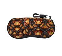 CPyuqw Graziosa custodia per occhiali con stampa di pesci koi, custodia protettiva per occhiali con cerniera morbida, per donne e uomini, graziosa borsa portatile, Heaps of Orange Monarch Butterflies