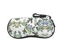 CPyuqw Introduzione di varie verdure Stampa Occhiali Caso - Custodia protettiva per occhiali con cerniera morbida per donne e uomini, graziosa borsa portatile, Foglie di eucalipto verde, Taglia unica