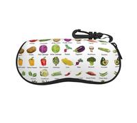 CPyuqw Introduzione di varie verdure Stampa Occhiali Caso - Custodia protettiva per occhiali con cerniera morbida per donne e uomini, graziosa borsa portatile, Introduzione di varie verdure, Taglia