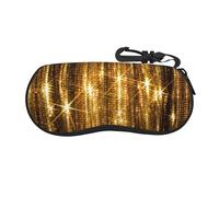 CPyuqw Introduzione di varie verdure Stampa Occhiali Caso - Custodia protettiva per occhiali con cerniera morbida per donne e uomini, graziosa borsa portatile, Glitter oro paillettes, Taglia unica