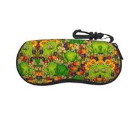 CPyuqw Introduzione di varie verdure Stampa Occhiali Caso - Custodia protettiva per occhiali con cerniera morbida per donne e uomini, graziosa borsa portatile, Rana, Taglia unica