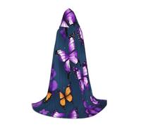 CPyuqw Mantello con cappuccio per Halloween, unisex, bella stampa con farfalle viola, per cosplay di Víspera de Todos los Santos, feste, carnevale