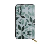 CPyuqw Portafoglio in pelle con stampa di barche vichinghe, per donne e uomini, pochette con porta carte, portamonete e scomparto per libretto degli assegni, Foglia Menta, Taglia unica