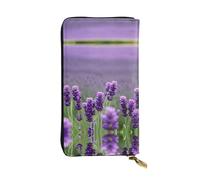 CPyuqw Portafoglio in pelle con stampa di giochi di ginnastica, per donne e uomini, pochette con porta carte, tasca portamonete e scomparto per libretto degli assegni, Fiori Colorati Lavanda Viola
