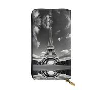 CPyuqw Portafoglio in pelle con stampa di limoni tropicali, per donne e uomini, pochette con porta carte, portamonete e scomparto per libretto degli assegni, Parigi Torre Eiffel e nuvola, Taglia unica