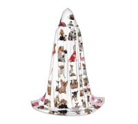 CPyuqw S Halloween Capo con cappuccio - Unisex Carino Chihuahua Pug Pattern Stampa Cosplay Robe per Víspera de Todos los Santos, Party, Carnevale