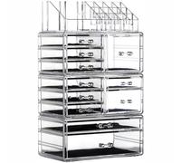 Cq acrilico 4 pezzi trasparente organizer per trucco per vanit impilabile 11 cassetti organizer per trucco grazioso organizer da scrivania per v