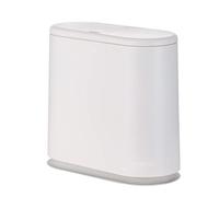 Cq acrylic Cestino della spazzatura rettangolare in plastica da 12 litri, con coperchio a pressione, a prova di cane, per bagno, stanza della polvere, camera da letto, cucina, stanza dei mestieri,
