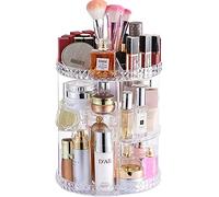 Cq acrylic Organizer girevole a 360 gradi per la cura della pelle, supporto regolabile in altezza, organizer per trucco rotante in plastica trasparente per prodotti di bellezza della pelle, organizer