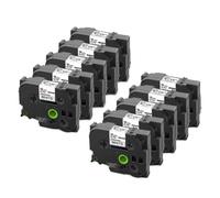 CQadsDyrx 10 pezzi 18mm 241 nastro per etichette laminato nero su bianco compatibile con i materiali di consumo per stampanti 241 da utilizzare con l'etichettatrice PT D400