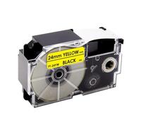 CQadsDyrx Nastro per etichette nero su giallo da 24 mm, confezione da 1, compatibile con i materiali di consumo per stampanti XR-24YW KL-E300 KL-T70 XR-24YW