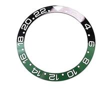 CQAHDSEVF Anello inserito nella lunetta dell'orologio, Inserto for anello con castone in ceramica multicolore, misura 38 mm, 40 mm, sostituzione movimento automatico(Black and Green)