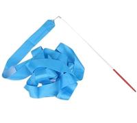 CQAHDSEVF Bastoni per Nastri da Ballo, Nastro da Danza Streamer Multicolore 4 m Bastone 49 cm for Ginnastica Classica(Sky Blue)