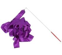 CQAHDSEVF Bastoni per Nastri da Ballo, Nastro da Danza Streamer Multicolore 4 m Bastone 49 cm for Ginnastica Classica(Purple)