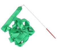 CQAHDSEVF Bastoni per Nastri da Ballo, Nastro da Danza Streamer Multicolore 4 m Bastone 49 cm for Ginnastica Classica(Green)
