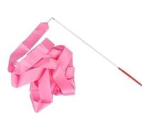 CQAHDSEVF Bastoni per Nastri da Ballo, Nastro da Danza Streamer Multicolore 4 m Bastone 49 cm for Ginnastica Classica(Pink)