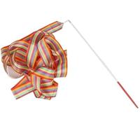 CQAHDSEVF Bastoni per Nastri da Ballo, Nastro da Danza Streamer Multicolore 4 m Bastone 49 cm for Ginnastica Classica(Rainbow)