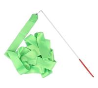 CQAHDSEVF Bastoni per Nastri da Ballo, Nastro da Danza Streamer Multicolore 4 m Bastone 49 cm for Ginnastica Classica(Light Green)
