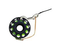CQAHDSEVF Bobina da Immersione “Finger Spool”, Mulinello da Immersione Multicolore da 30 m con Doppio Gancio SS for relitto della Grotta(Green Line Black)