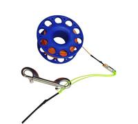 CQAHDSEVF Bobina da Immersione “Finger Spool”, Mulinello da Immersione Multicolore da 30 m con Doppio Gancio SS for relitto della Grotta(Orange Line Blue)
