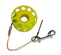 CQAHDSEVF Bobina da Immersione “Finger Spool”, Mulinello da Immersione Multicolore da 30 m con Doppio Gancio SS for relitto della Grotta(Green Line Yellow)