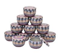 CQAHDSEVF Contenitori per Candele, 12 vasetti di Latta for Candele in Ferro vuote, Custodia for Candele Fai da Te, for spezie secche e Dolci(Tin Can-12)