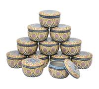CQAHDSEVF Contenitori per Candele, 12 vasetti di Latta for Candele in Ferro vuote, Custodia for Candele Fai da Te, for spezie secche e Dolci(Tin Can-11)