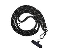 CQAHDSEVF Cordino per telefono da collo, 2 pezzi 8MMx120CM cordino multicolore for cellulare(Black)