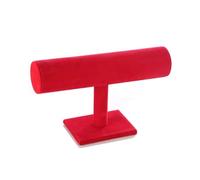 CQAHDSEVF Espositore per bracciali gioielli, Espositore porta braccialetti e orologi con barra a T, confezione da 2, multicolore, 23,5x5,2x15 cm(Red)