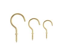 CQAHDSEVF Ganci da parete a vite, Ganci a vite con golfare, confezione da 100, color oro e argento, in diverse misure, for uso interno ed esterno(Gold,33mm)