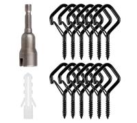 CQAHDSEVF Ganci da parete a vite, Ganci A Vite da Soffitto Argento Con Fibbia di Sicurezza for Luci Piante Varietà 12/20 Pz(Diamond 12pcs)