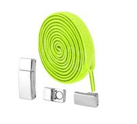 CQAHDSEVF Lacci per scarpe, Lacci piatti elastici senza fibbia, confezione da 2, multicolore, 100 cm x 6 mm(16 Light Green)