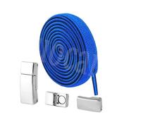 CQAHDSEVF Lacci per scarpe, Lacci piatti elastici senza fibbia, confezione da 2, multicolore, 100 cm x 6 mm(9 Blue)