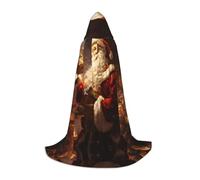 CQAHDSEVF Mantello, Mantello con Cappuccio for Halloween da Pastore Che raduna Le Pecore - Tunica da Mago con Cappuccio, Mantello di Halloween, Costumi da Cosplay(Santa Claus Delivering Gifts,Large)