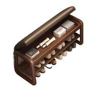 CQAHDSEVF Panca porta scarpe, Panca for scarpe in legno con cuscino e ripiano aperto in multicolore e molteplici dimensioni for la casa(Tea Brown,80cm)