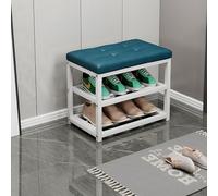 CQAHDSEVF Panca porta scarpe, Panca portaoggetti for la casa Base in metallo in ecopelle Multicolor Dimensioni multiple(Blue,50 * 30 * 45cm/19.7")