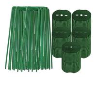 CQAHDSEVF Picchetti a U per Prato, Graffette for paesaggi a Forma di U for carichi Pesanti Chiodi rettificati in Acciaio zincato Multicolori 20-100 Pezzi(Mixed 100PCS-(Green))