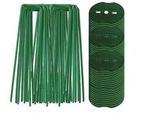 CQAHDSEVF Picchetti a U per Prato, Graffette for paesaggi a Forma di U for carichi Pesanti Chiodi rettificati in Acciaio zincato Multicolori 20-100 Pezzi(Mixed 60PCS-(Green))