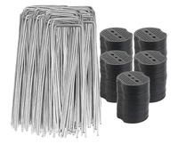 CQAHDSEVF Picchetti a U per Prato, Graffette for paesaggi a Forma di U for carichi Pesanti Chiodi rettificati in Acciaio zincato Multicolori 20-100 Pezzi(Mixed 100PCS-(Silver)