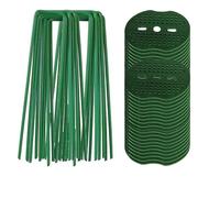 CQAHDSEVF Picchetti a U per Prato, Graffette paesaggistiche in Acciaio zincato a Forma di U for barriera antierbacce, Multicolore, 4x10 cm, 20-100 Pezzi(Mixed 40PCS-(Green))