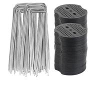 CQAHDSEVF Picchetti a U per Prato, Graffette paesaggistiche in Acciaio zincato a Forma di U for barriera antierbacce, Multicolore, 4x10 cm, 20-100 Pezzi(Mixed 40PCS-(Silver))