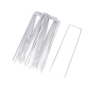 CQAHDSEVF Picchetti a U per Prato, Punti Metallici Perni da Giardino a Forma di U, picchetti di Fissaggio, 100 Pezzi, 10/15 cm(15CM)