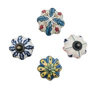 CQAHDSEVF Pomelli in ceramica a forma di zucca, Pomello for porta in ceramica zucca multicolore for ante di cassetti e armadi da cucina(Violet)